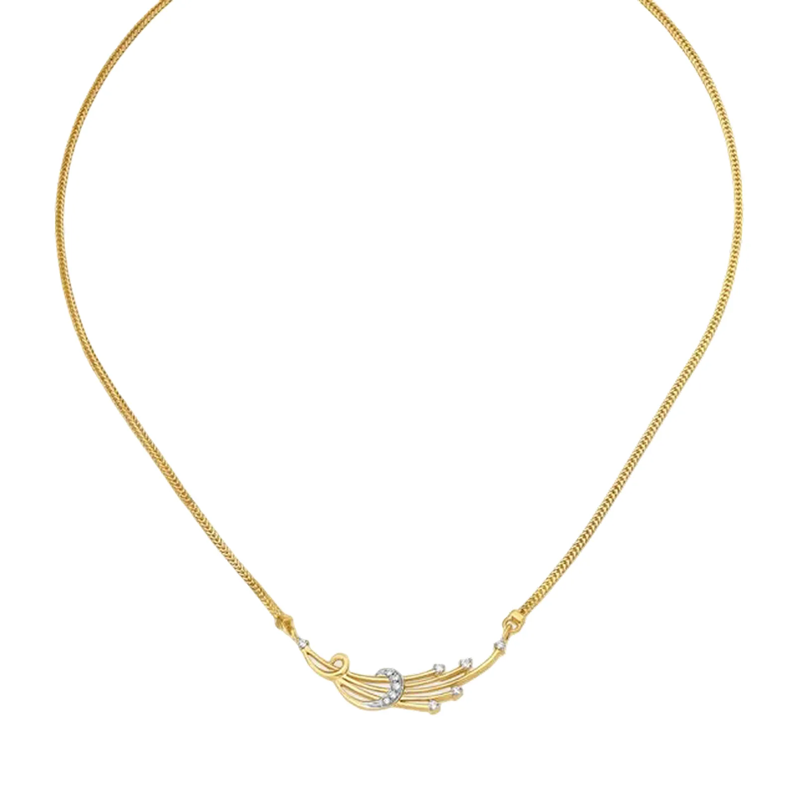 Selene Crescent Necklace — front view